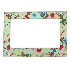 Funny Christmas Rudolph Cartoon Pattern Magnetic Photo Frame