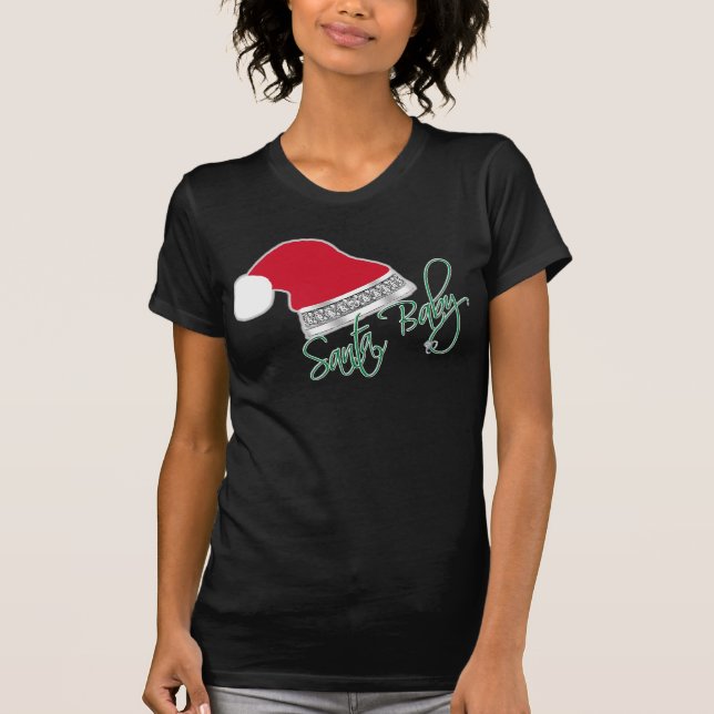 Funny Christmas Santa Baby Bling T-Shirt (Front)