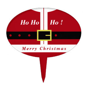 Funny Christmas Santa Cake Topper