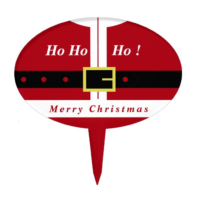 Funny Christmas Santa Cake Topper (Front)