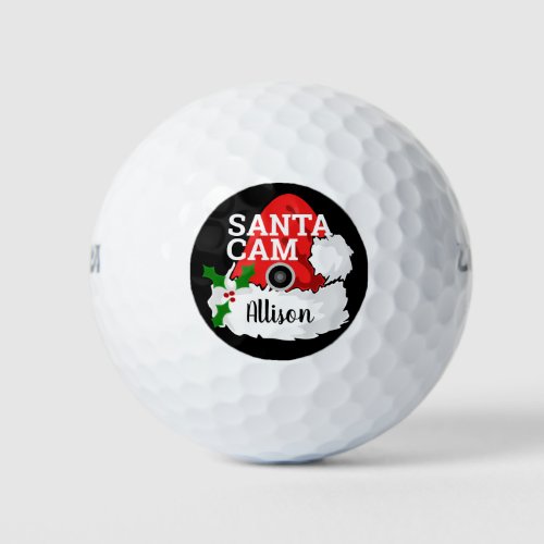 Funny Christmas Santa Cam Personalized Golfer Golf Balls