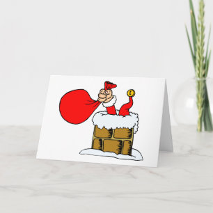 Funny Christmas Santa Claus Chimney Humor Holiday Card