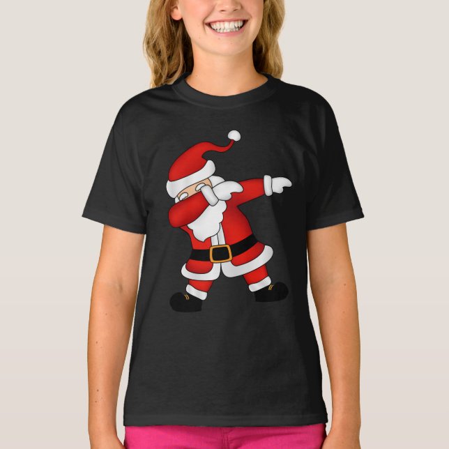 Funny Christmas Santa Claus Dabbing T-Shirt (Front)