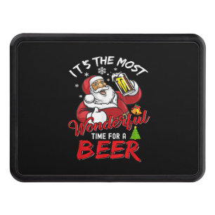 Funny Christmas Santa Claus Drinking Beer Wonderfu Hitch Cover