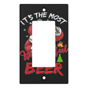 Funny Christmas Santa Claus Drinking Beer Wonderfu Light Switch Cover