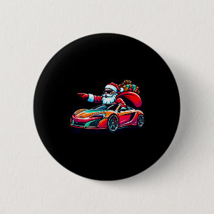 Funny Christmas Santa Claus Driving Srt Car Xmas P Button