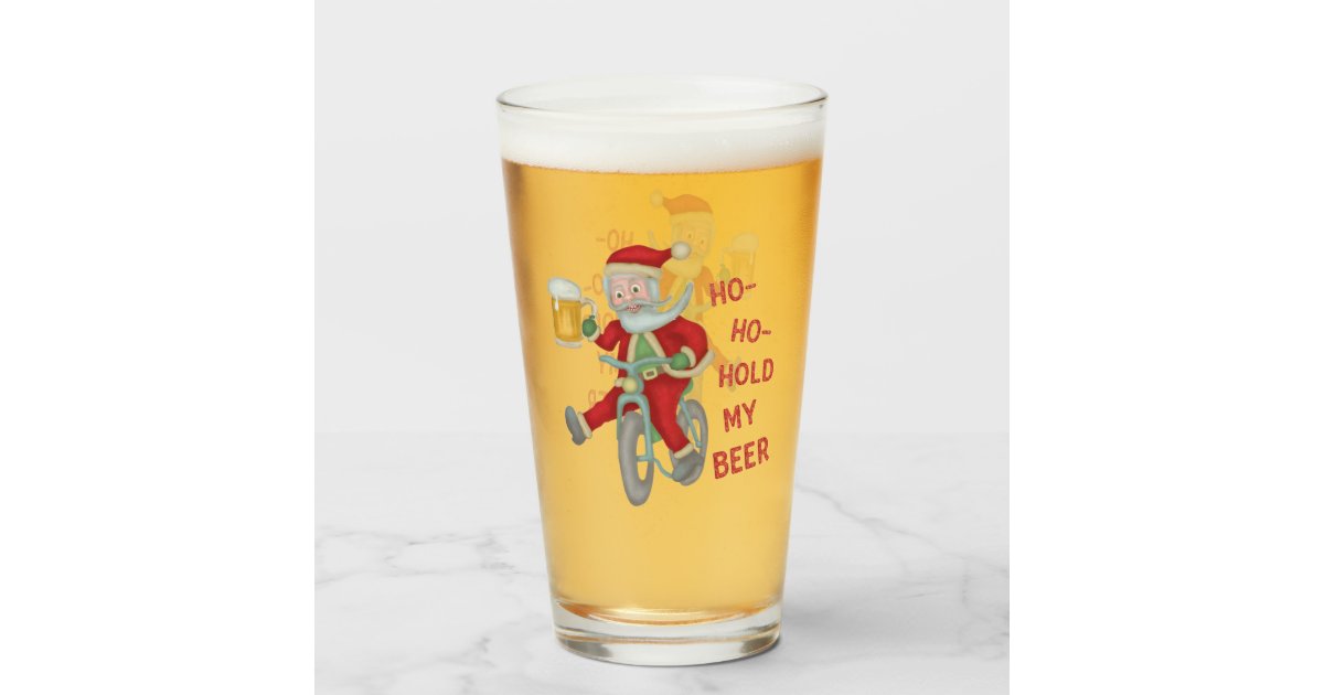 16oz I Do It For The Hos Christmas Frosted Glass Libbey Cup , Vintage Santa  Design Sublimation