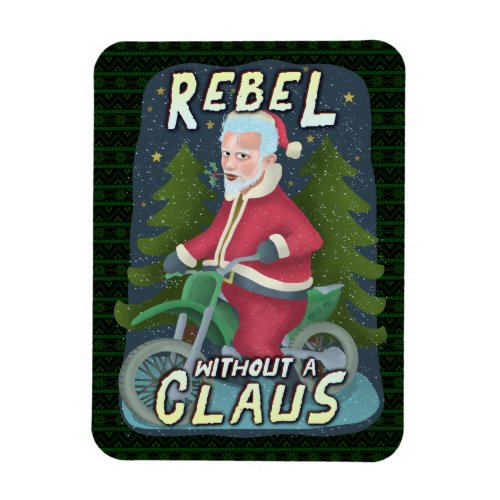 Funny Christmas Santa Claus Humor Motorcycle Rebel Magnet