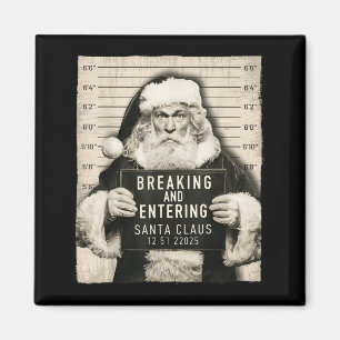 Funny Christmas Santa Claus Humor Mugshot Xmas Men Magnet