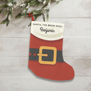 Funny Christmas Santa Claus I've been Nice Custom Small Christmas Stocking