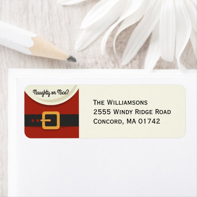 Funny Christmas Santa Claus Naughty & Nice Label (Insitu)