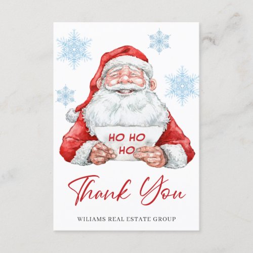 Funny Christmas Santa Claus Reindeer Thank You Card