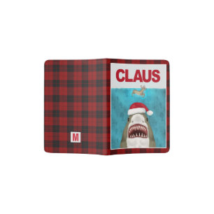 Funny Christmas Santa Claus Shark Reindeer Custom Passport Holder
