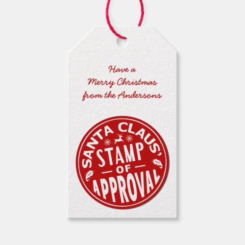 Funny Christmas Santa Claus Stamp Custom Party Gift Tags