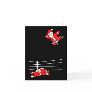 Funny Christmas Santa Claus Wrestling Xmas  Card