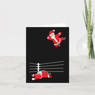 Funny Christmas Santa Claus Wrestling Xmas Card