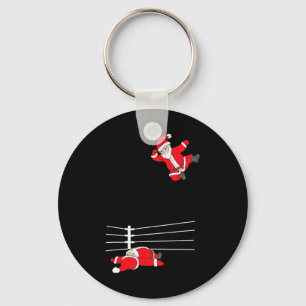 Funny Christmas Santa Claus Wrestling Xmas Keychain