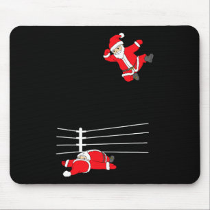 Funny Christmas Santa Claus Wrestling Xmas Mouse Pad