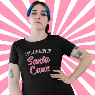Funny Christmas Santa Crow I Believe  Plus Size T-Shirt