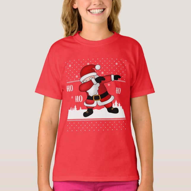 Funny Christmas Santa Dabbing T-Shirt (Front)
