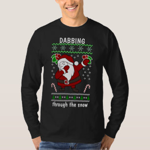 Funny Christmas Santa Dabbing Through The Snow T-Shirt