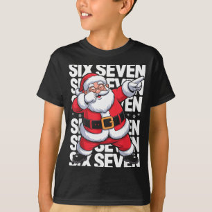 Funny Christmas Santa Dabbing Xmas Dab Six Seven 6 T-Shirt