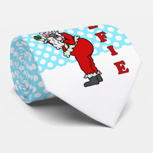 Funny Christmas Santa Elfie Tie