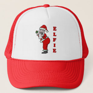 Funny Christmas Santa Elfie Trucker Hat