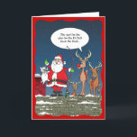 Funny Christmas Santa Fishing Dog Reindeer Holiday Card<br><div class="desc">Create your own funny Christmas cards this year by adding in your own joke or choice of words in custom quote bubbles on this easy to use DIY holiday greeting card template. The original artwork created by Raphaela Wilson depicts Santa Claus up on the rooftop fishing with his candy cane...</div>