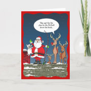 Funny Christmas Santa Fishing Dog Reindeer Holiday Card at Zazzle