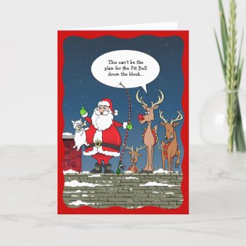 Funny Christmas Santa Fishing Dog Reindeer Holiday Card by Raphaela_Wilson at Zazzle
