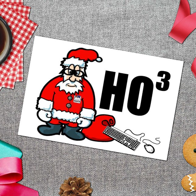Funny Christmas Santa Geek Tech Nerd Holiday Card (Creator Uploaded)
