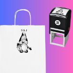 Funny Christmas Santa Gnome Couples Monogram Self-inking Stamp<br><div class="desc">Funny Christmas Santa Gnome Couple's Monogram self-inking stamp. Personalize this stamper with your initials. This will look amazing on packages,  envelopes,  and the back of cards. Customize it further for more changes.</div>