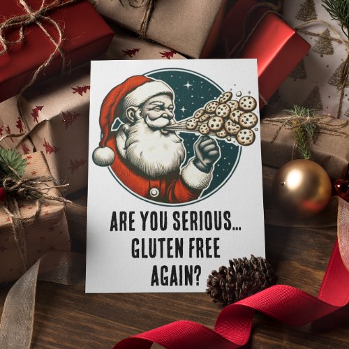 Funny Christmas Santa Hates Gluten Free Cookies Card