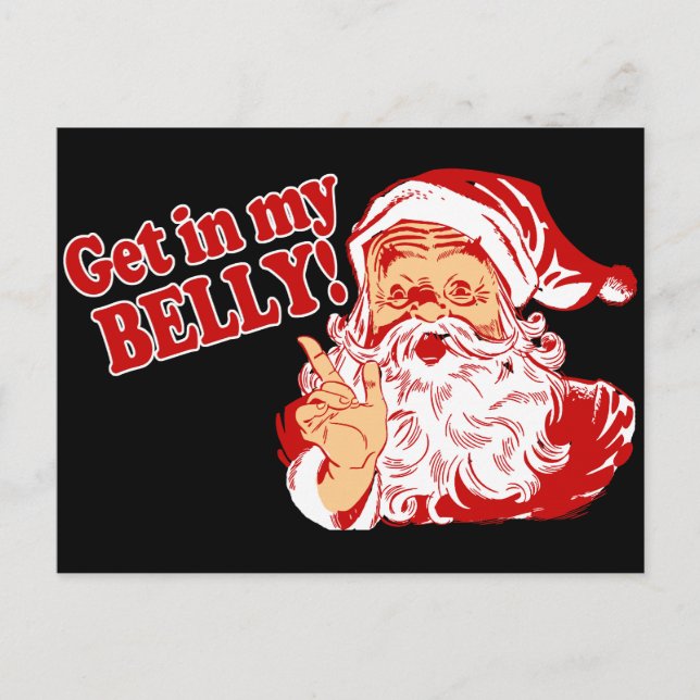 Funny Christmas Santa Holiday Postcard (Front)