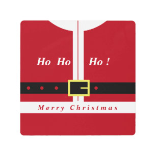 Funny Christmas Santa Metal Print