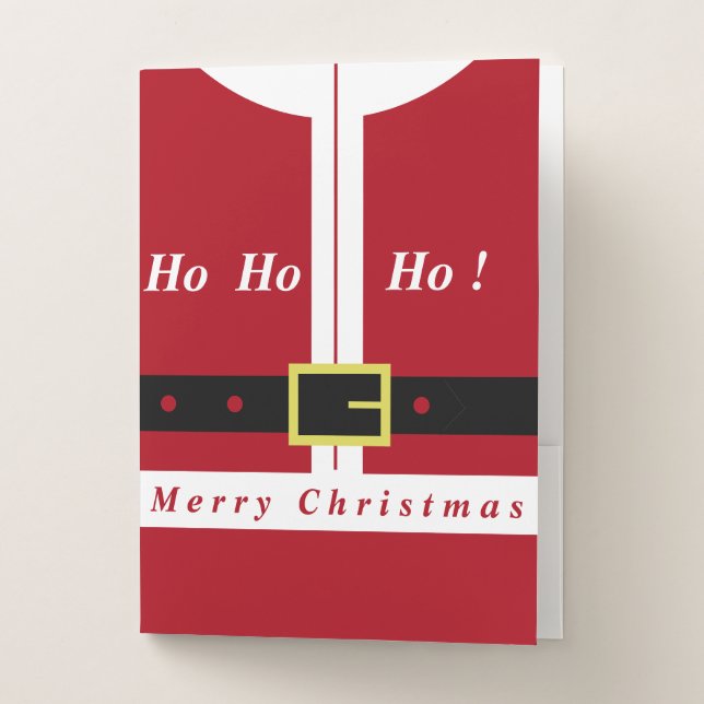 Funny Christmas Santa Pocket Folder (Front)