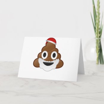Funny Christmas Santa Poop Emoji Holiday Card by AlwaysAwesomeGoods at Zazzle