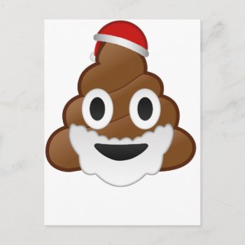 Funny Christmas Santa Poop Emoji Holiday Postcard by AlwaysAwesomeGoods at Zazzle