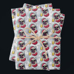 Funny Christmas Santa Pug Having a Cool Beer Wrapping Paper Sheets<br><div class="desc">Funny Christmas Santa Pug Having a Cool Beer Wrapping Paper Sheets</div>