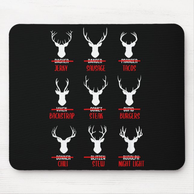 Funny Christmas Santa Reindeer List Pajamas For De Mouse Pad (Front)