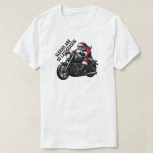 Funny Christmas Santa Riding Motorcycle T-Shirt