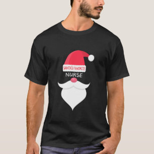 Funny Christmas Santa s Favorite Nurse T Shirt