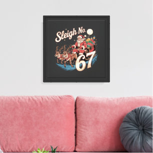 Funny Christmas Santa Says Six Seven 67 Canvas Print