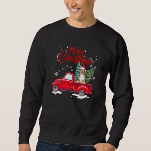 Funny Christmas Santa Sheltie Ride Red Truck Xmas  Sweatshirt