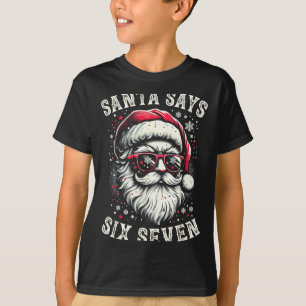 Funny Christmas Santa Six Seven 6-7 Meme Brain Rot T-Shirt