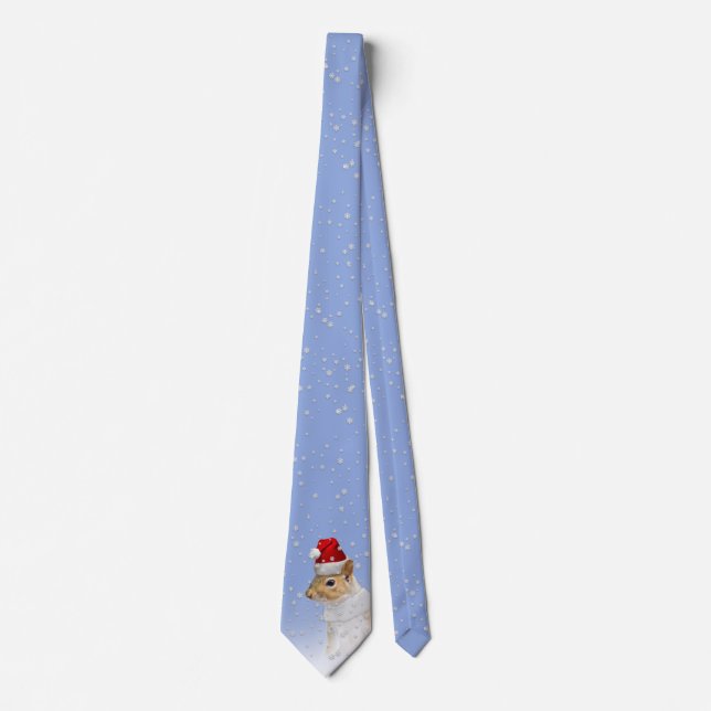 Funny Christmas Santa Squirrel Neck Tie (Front)