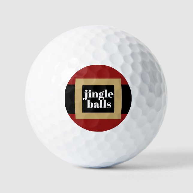 Funny Christmas Santa Suit Belt Jingle Golf Balls (Front)