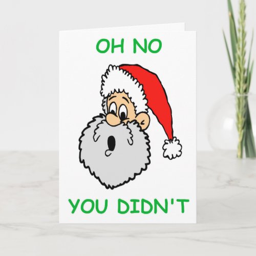 Funny Christmas Santa Surprised Oh No You Didnt Holiday Card