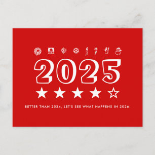 Funny Christmas Santa typography Postcard